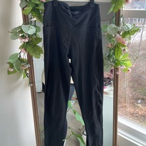 Victoria Secret Black Leggings with Mesh Detailing on Side of Legs